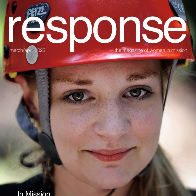 March/April Response Magazine Cover - Picture of Relief Worker