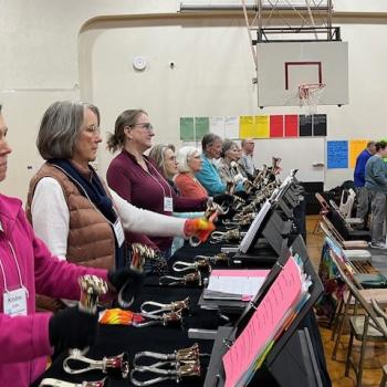 Bell ringers mid-performance