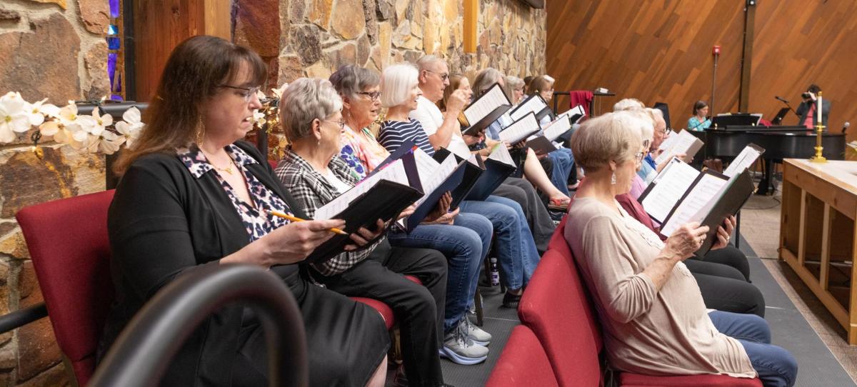 Choir rehearsing for Sunday