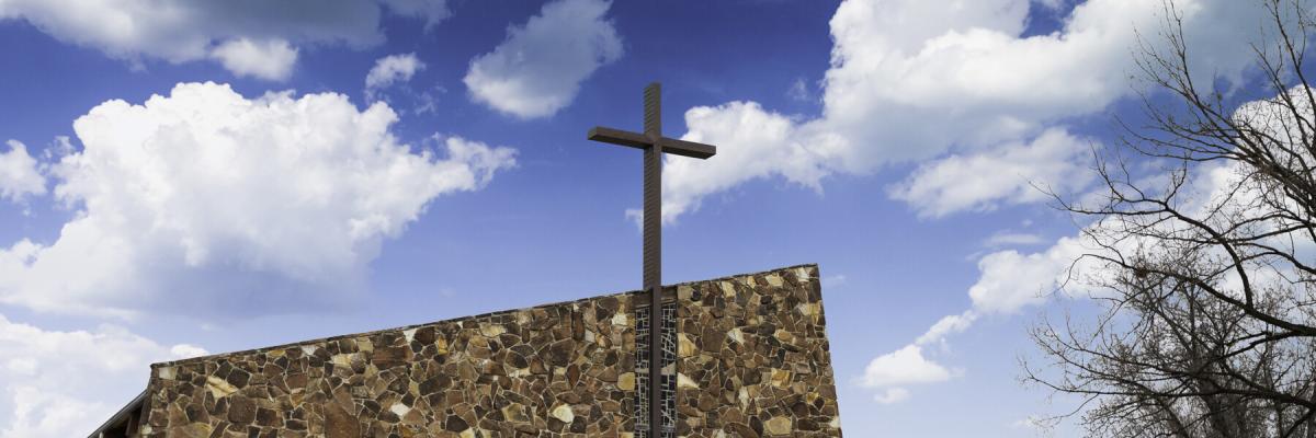 Cross above the Meridian United Methodist Church in Historic Downtown Meridian Idaho